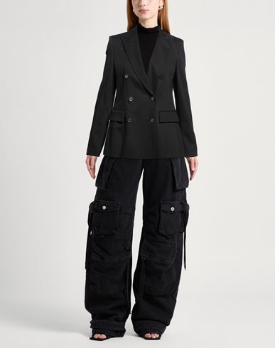 Woman Blazer Black Size 2 Modal, Cotton, Elastane
