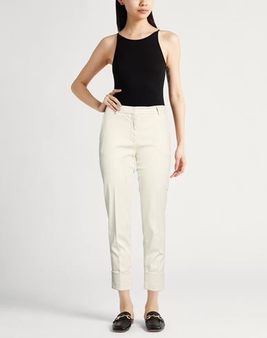Woman Pants Off white Size 10 Lyocell, Cotton, Elastane