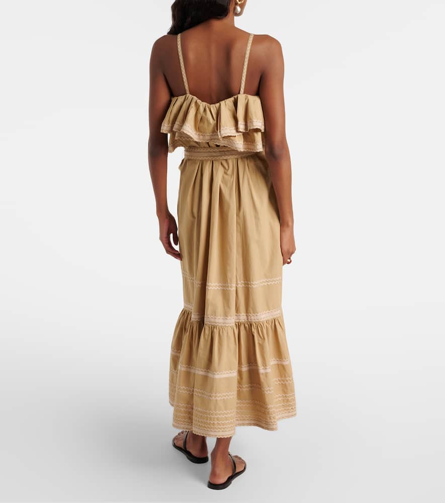 Lucian ruffled cotton midi dress