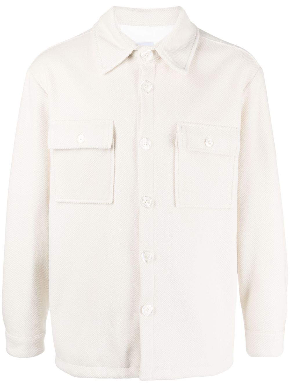 French-terry flap-pocket shirt - White