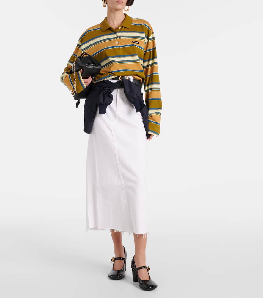 Circolo Reworked denim maxi skirt
