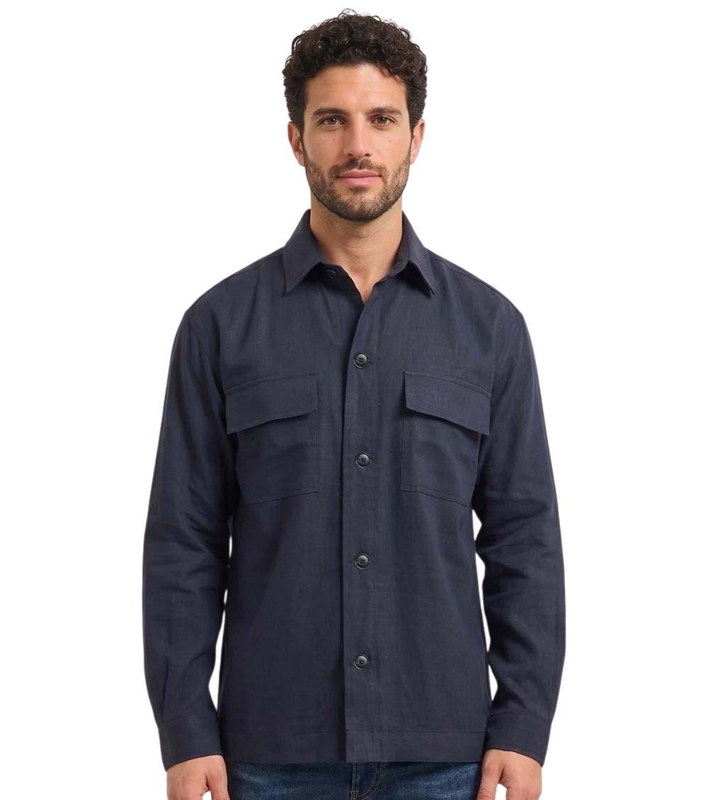 Navy Blue Solid Shirts