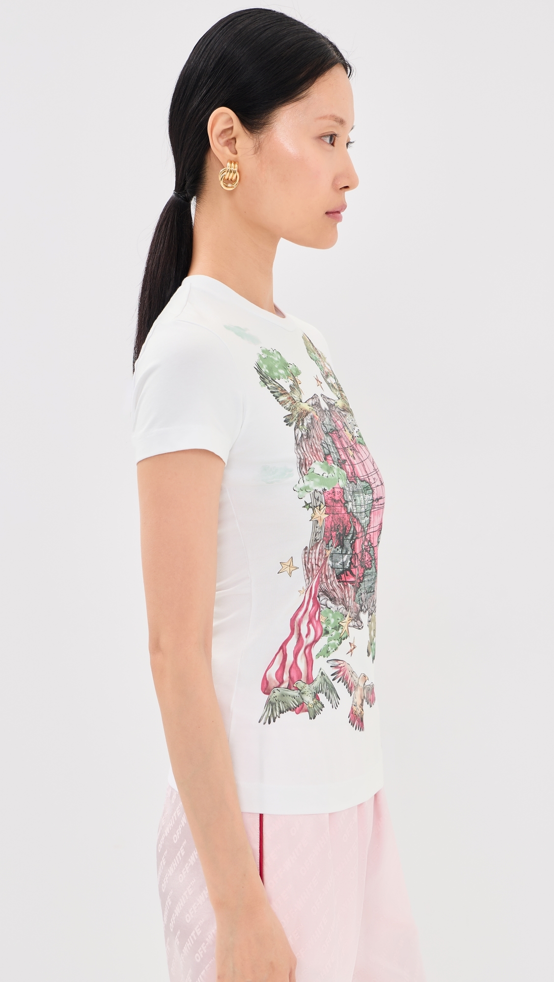 Dream World Slim Tee White/Black