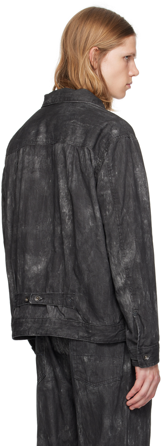 Engineered Garments Black Distressed Print Denim Jacket