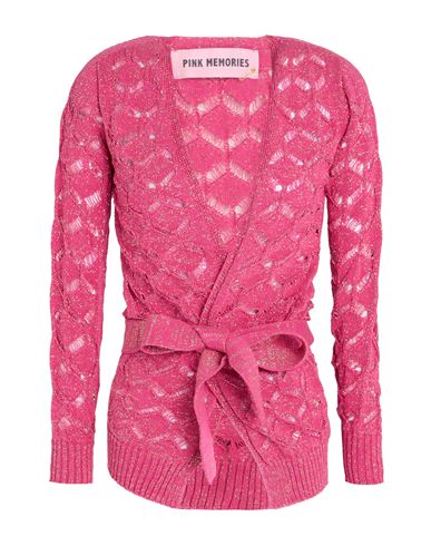 Woman Cardigan Fuchsia Size 4 Cotton, Acrylic, Metallic Polyester, Polyamide