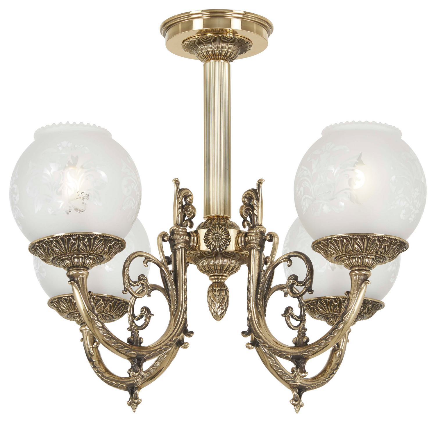 Classic Brass Semi Flush Mount from the Metropolitan Collection