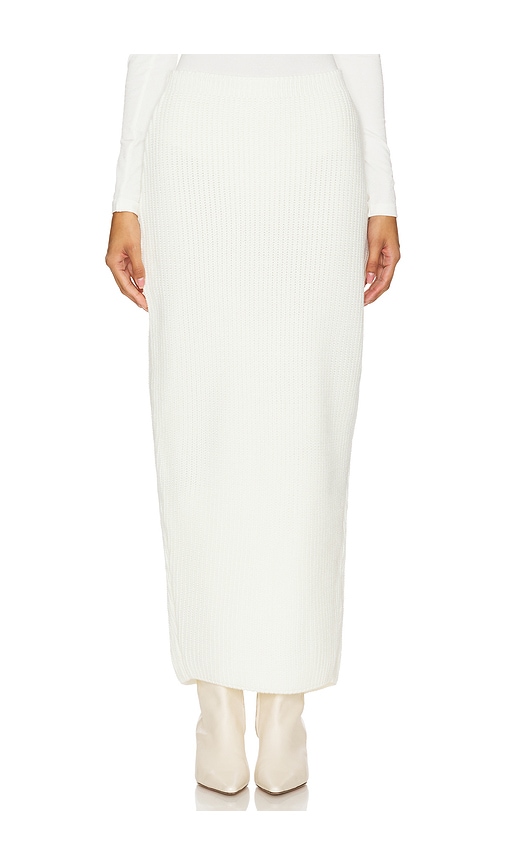 SELMACILEK Slit Midi Skirt in White. S. Also in