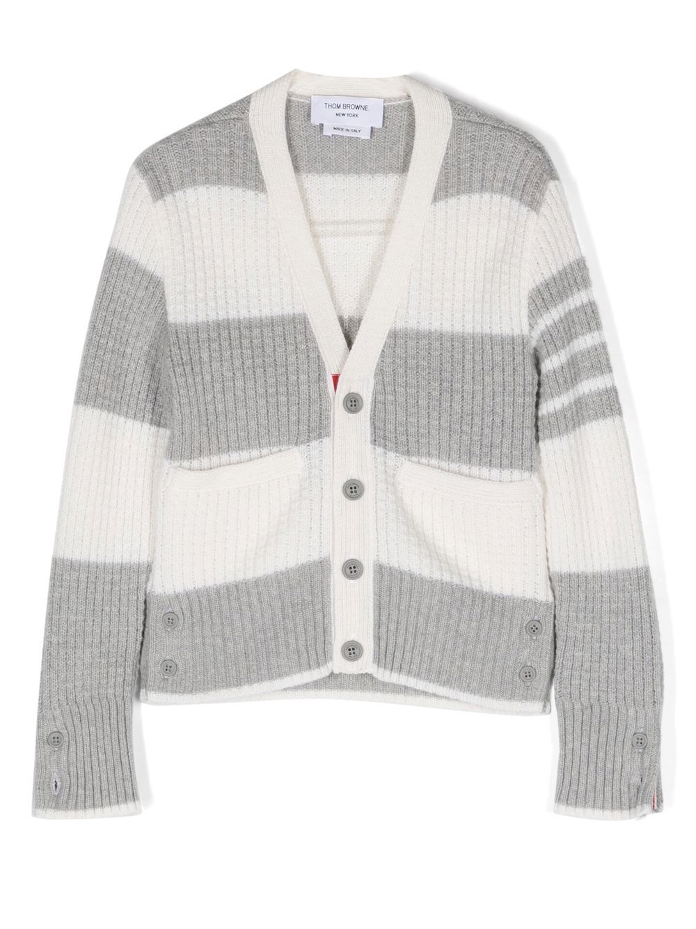 Striped button-up cardigan - Grey