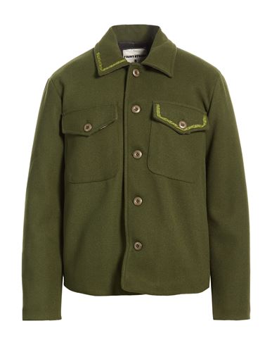 Man Jacket Military green Size 38 Polyester