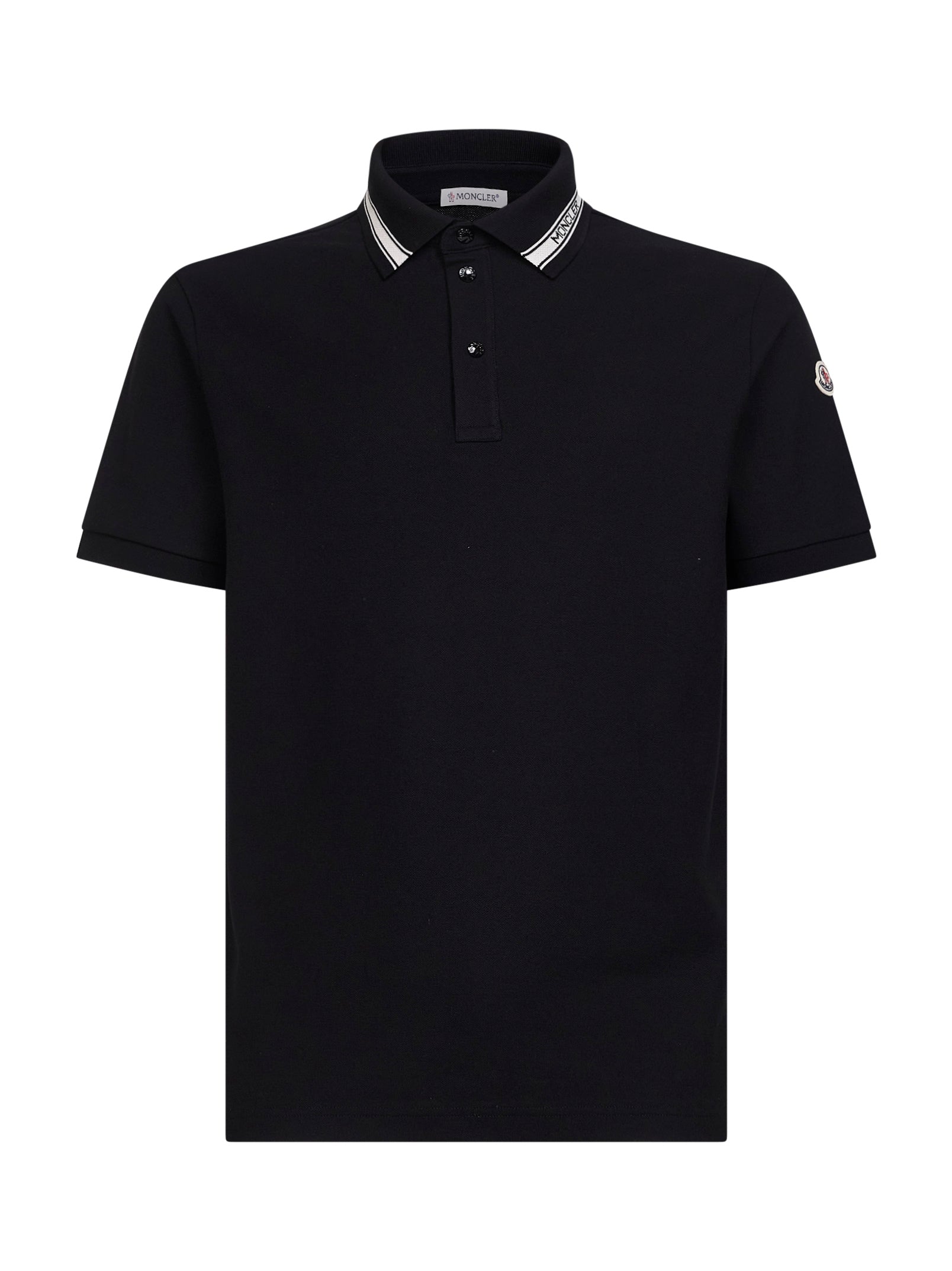 Logo-Trimmed Cotton Piqué Polo Shirt — Black
