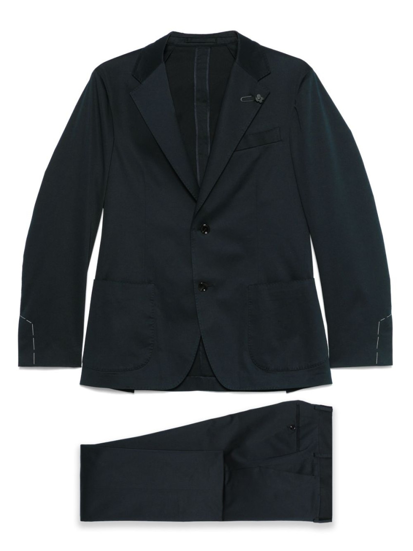 Dark Blue Single-breasted Suit