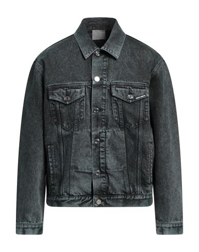 Man Denim outerwear Black Size L Cotton
