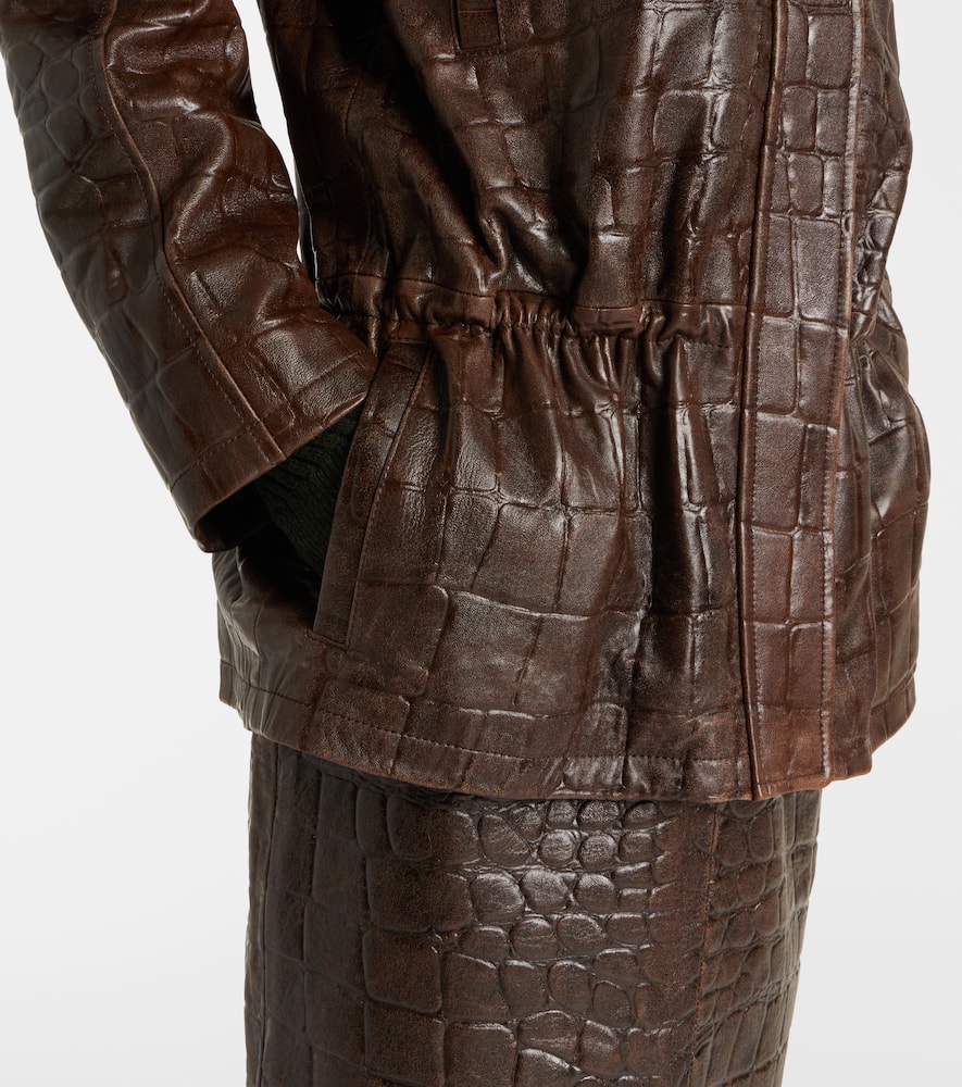 Norcutt croc-effect leather jacket