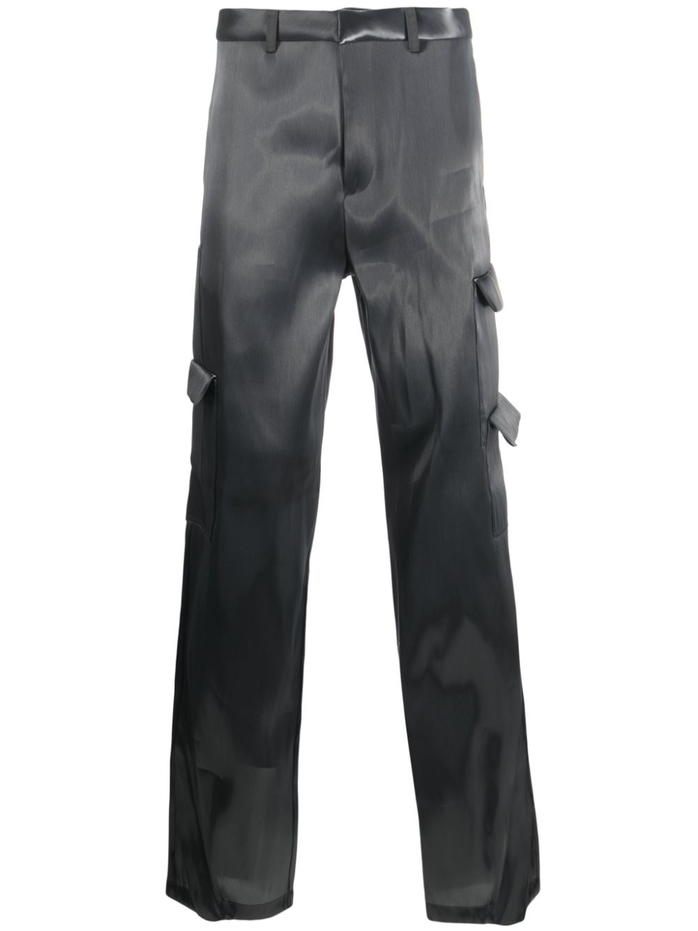 Liquid Metal straight-leg cargo trousers - Grey