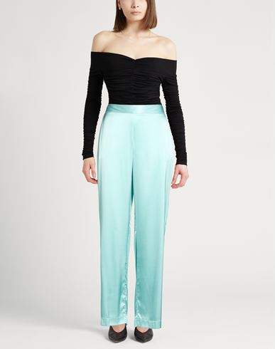Woman Pants Sky blue Size M Silk, Elastane