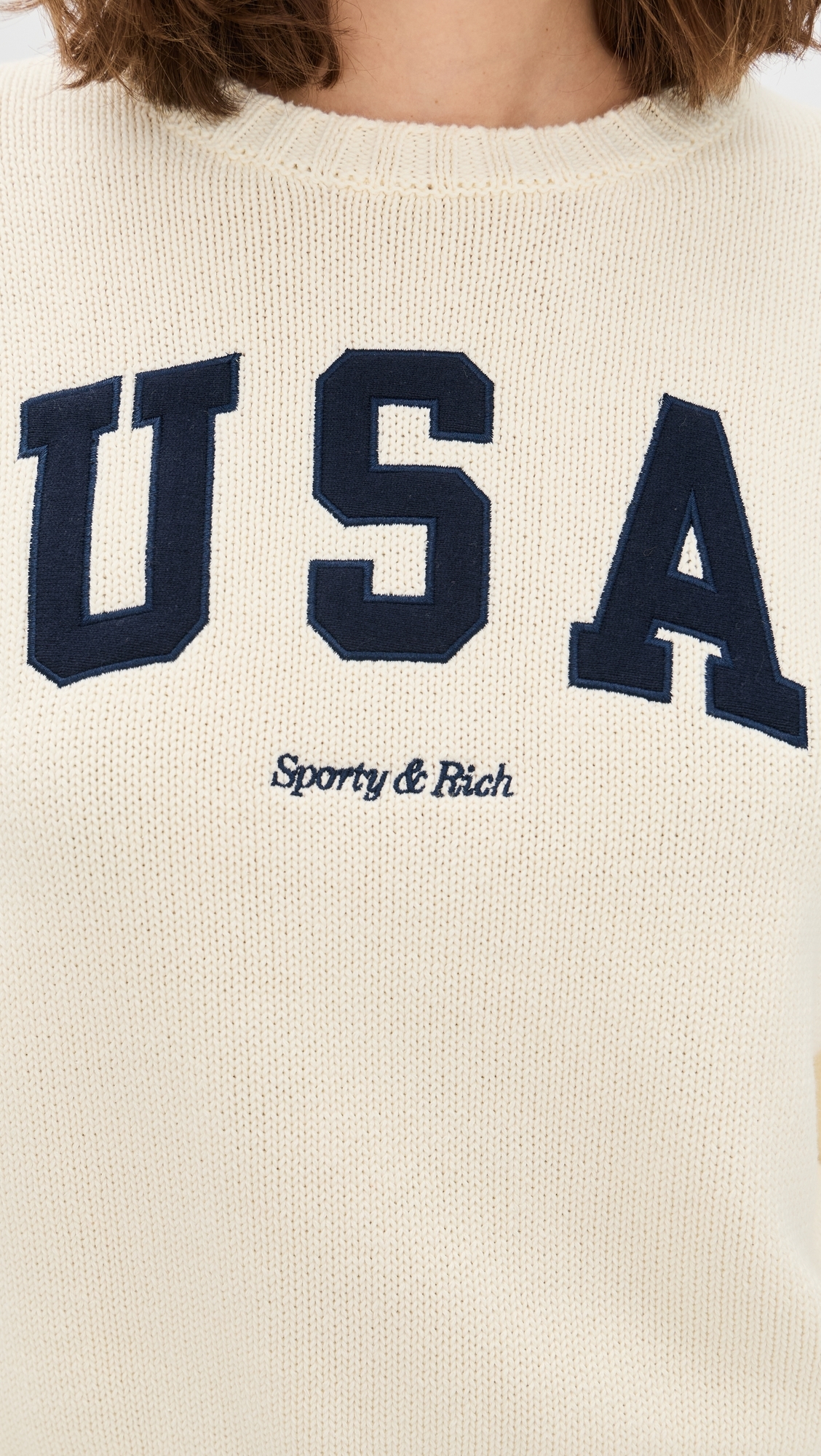 USA Knitted Sweater Ecru