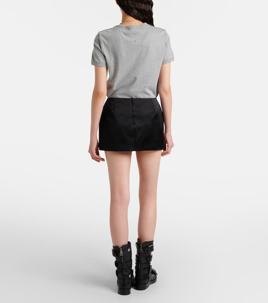 Silk-blend duchess satin miniskirt