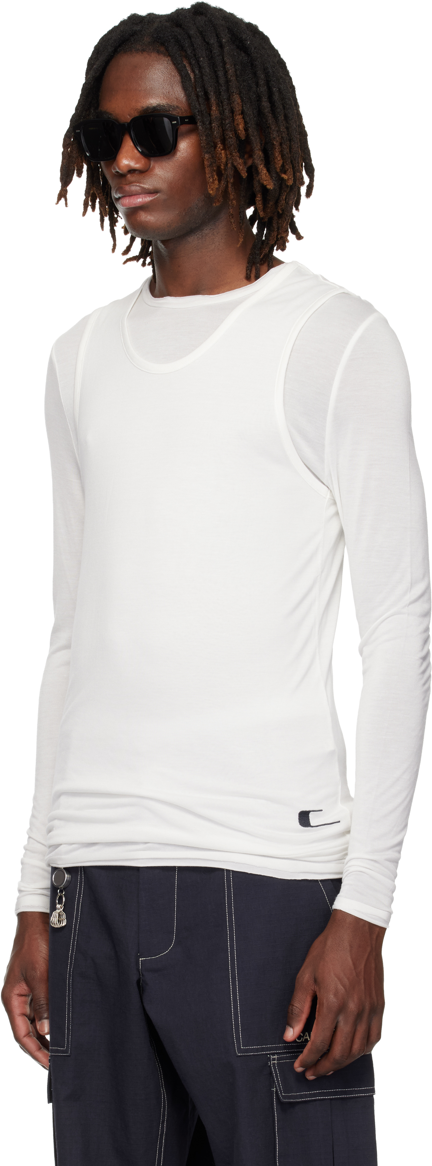 White Doria Double Layer T-shirt Set