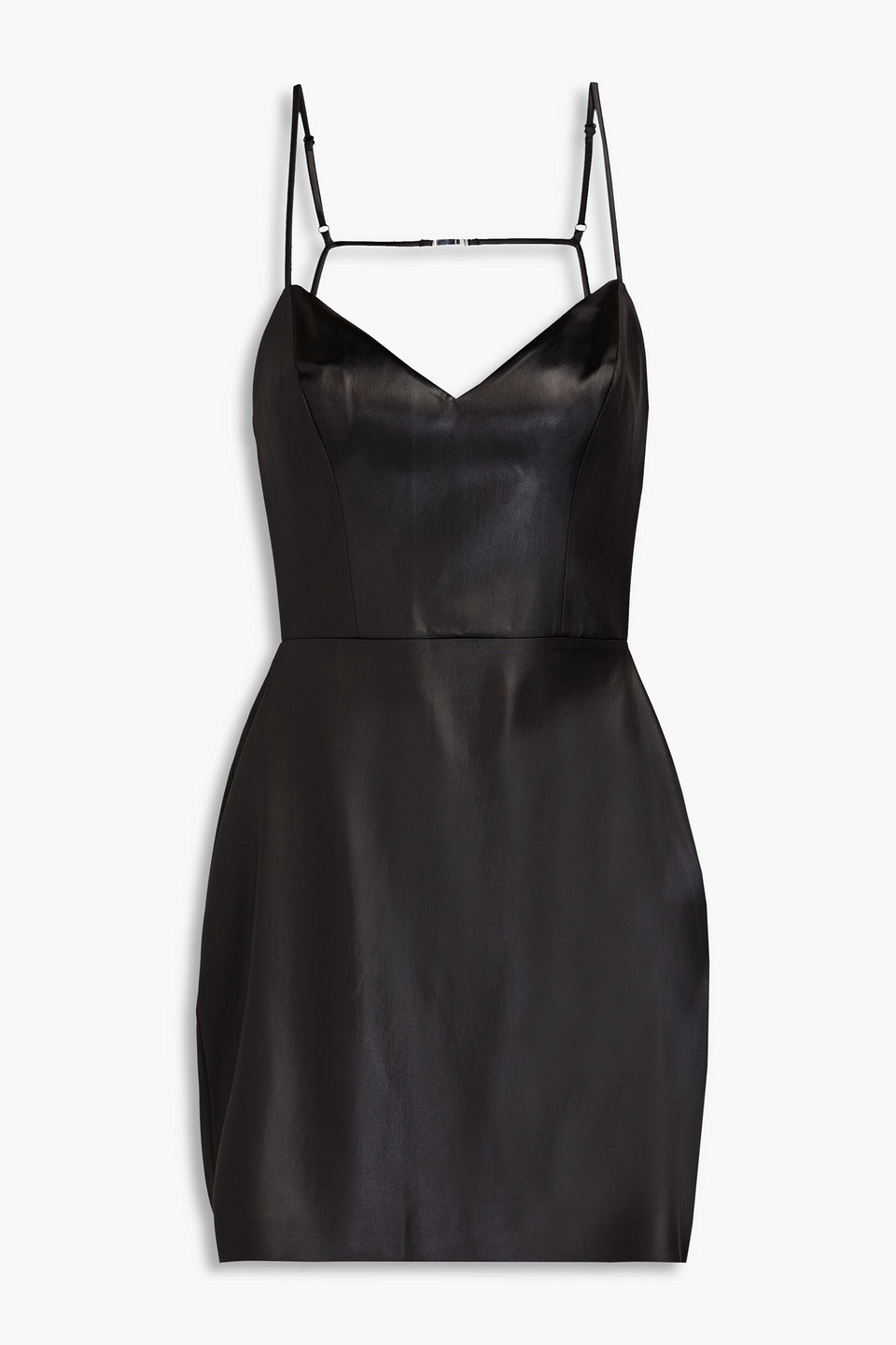 Ennis open-back cutout stretch-satin mini dress