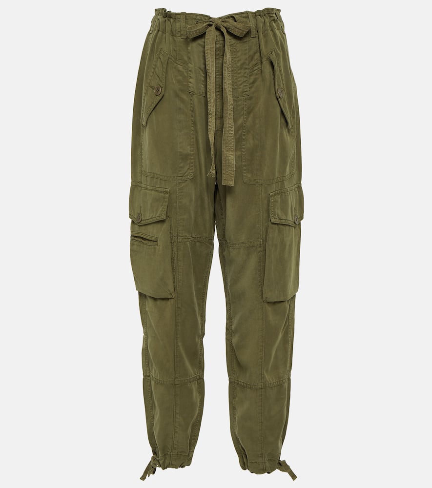 High-rise canvas cargo pants