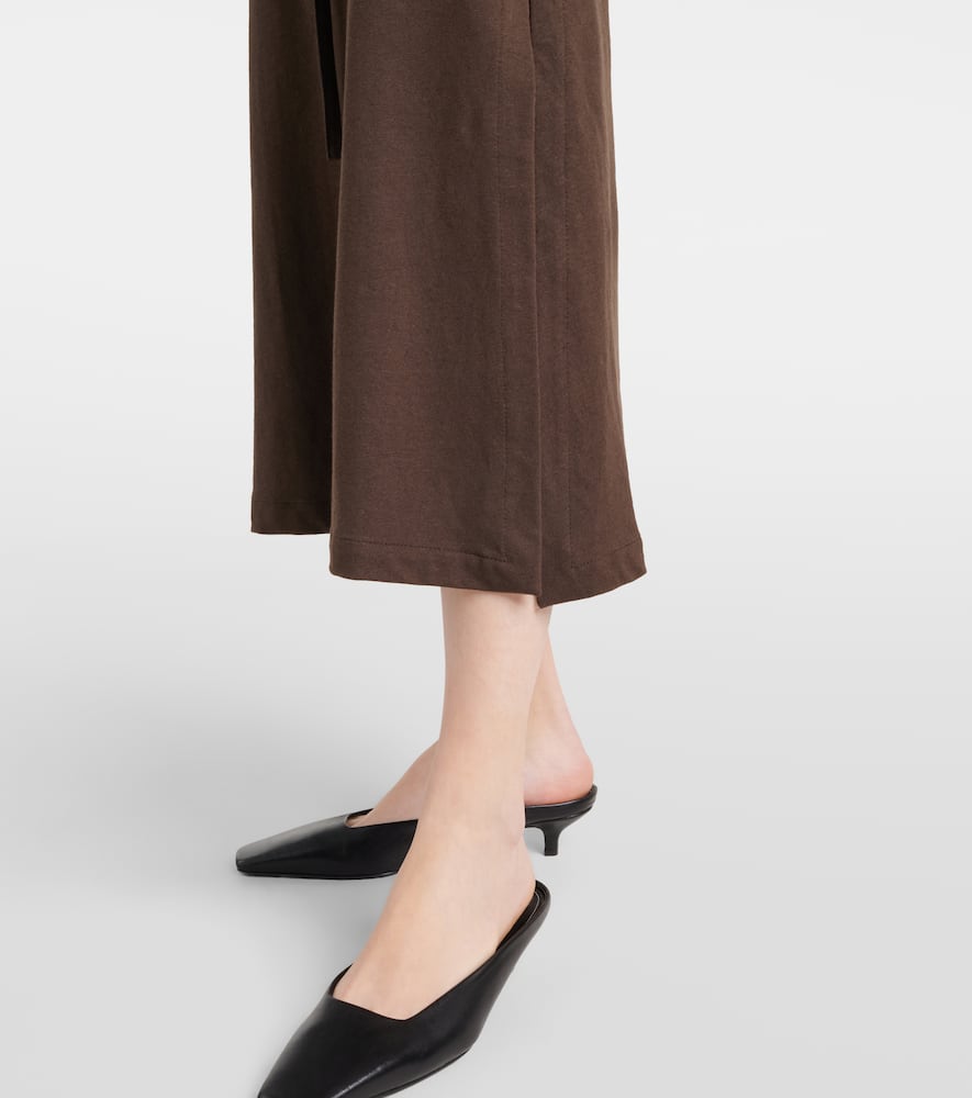 Cotton and linen jersey midi dress