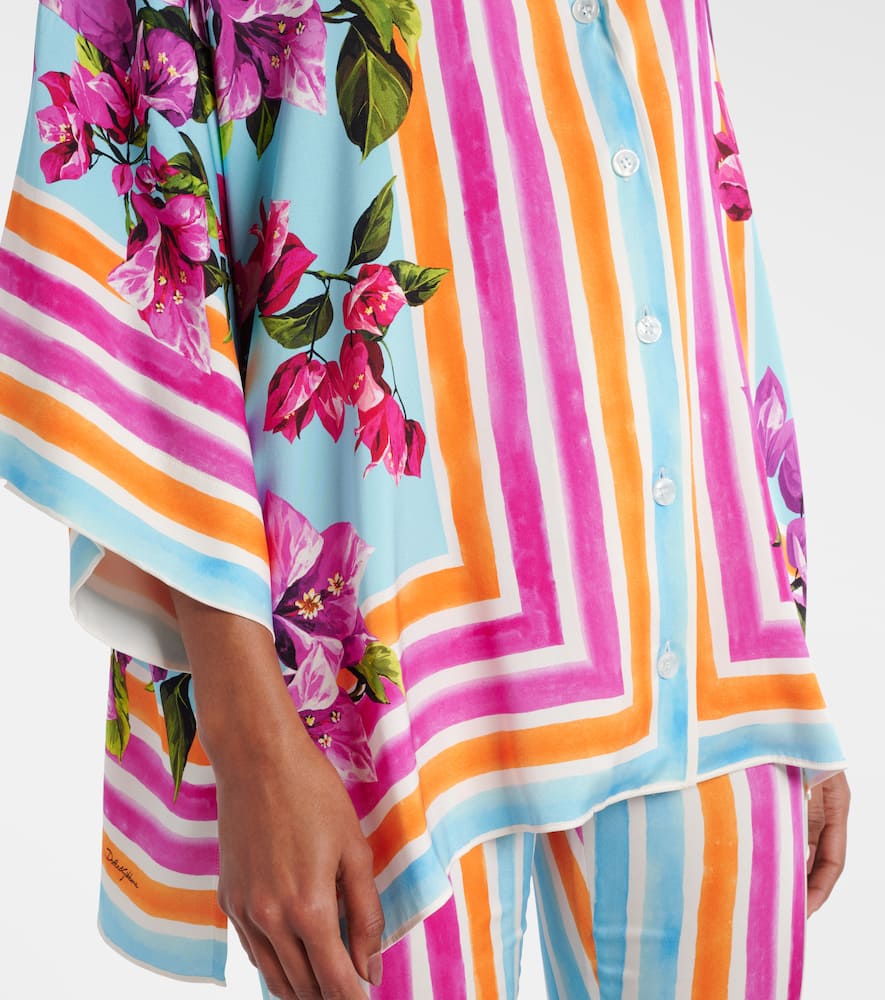 Printed silk-blend shirt