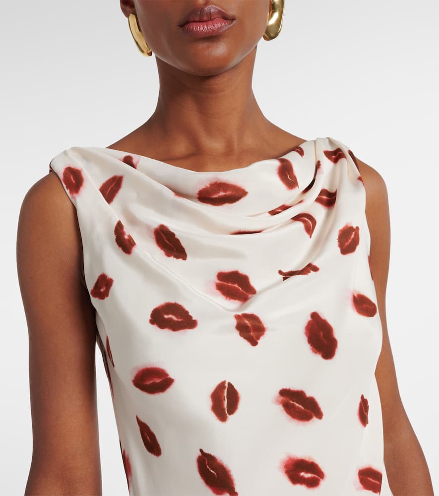 Drina printed silk midi dress