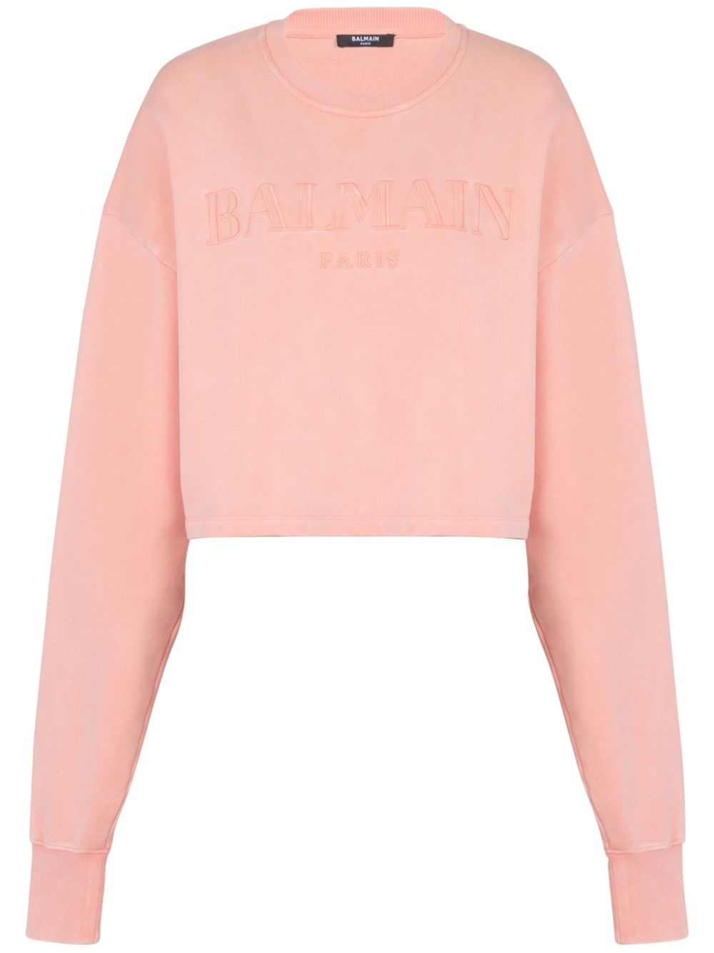 Logo-embroidered cotton sweatshirt - Pink
