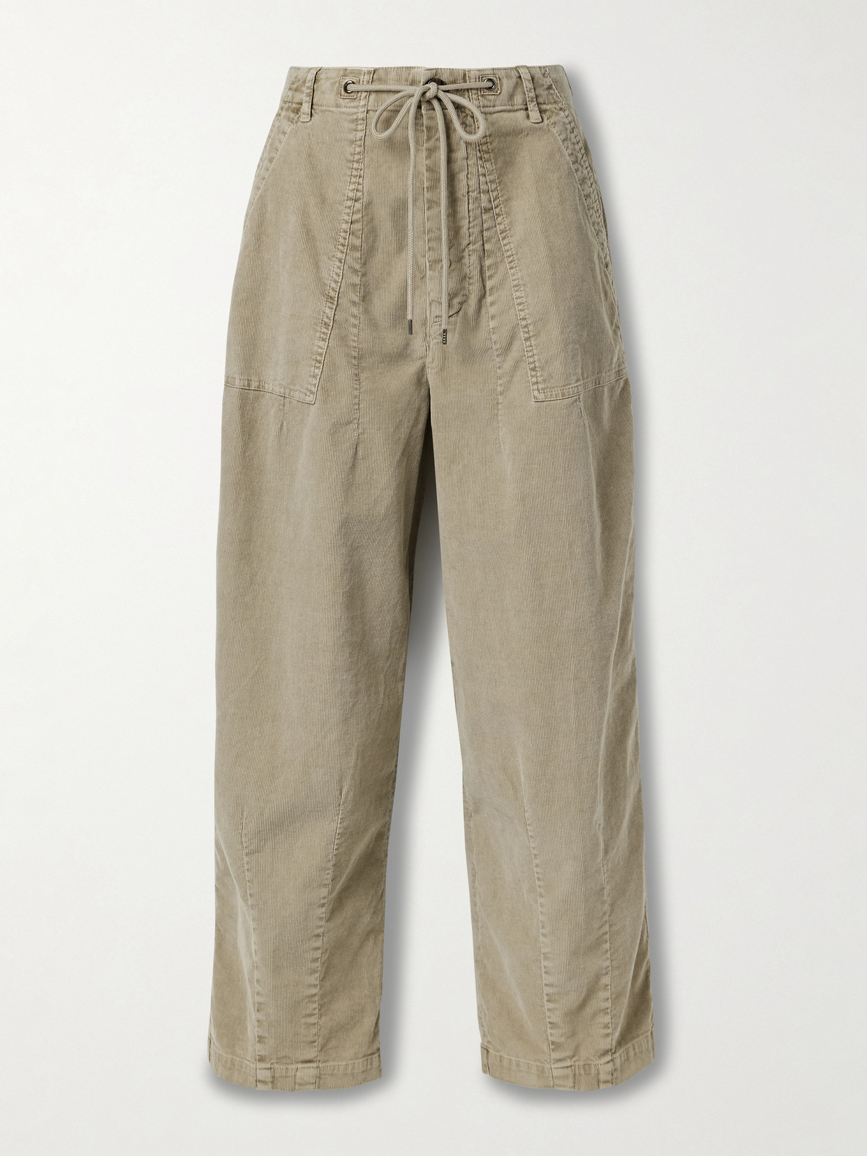 Cotton-blend Corduroy Barrel-leg Pants - Neutrals