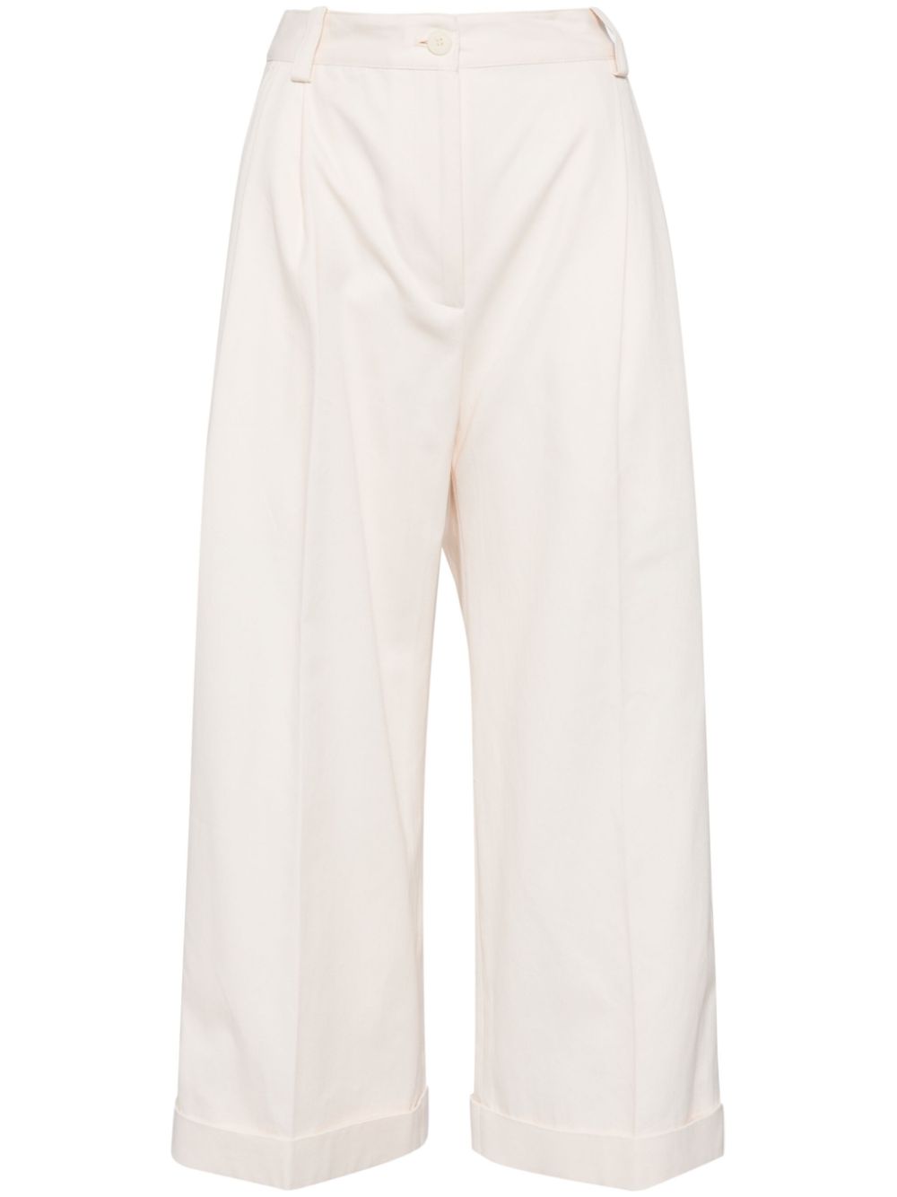 Pleated rolled-hem trousers - Neutrals