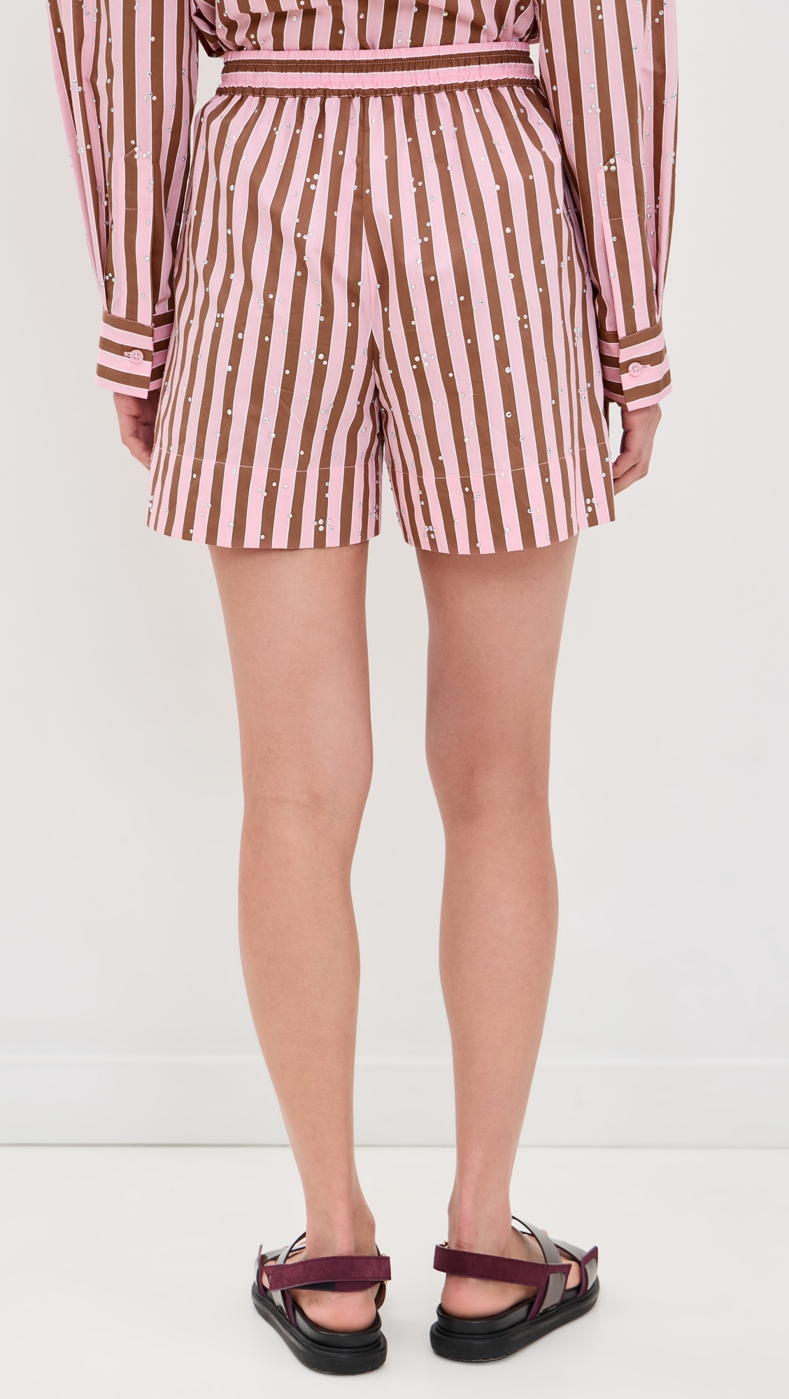 Jeeuw Rhinestone Mini Shorts Combo1 Young Rose