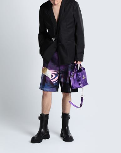 Valentino Garavani Man Shorts & Bermuda Shorts Purple Size 32 Polyester, Cotton, Acetate