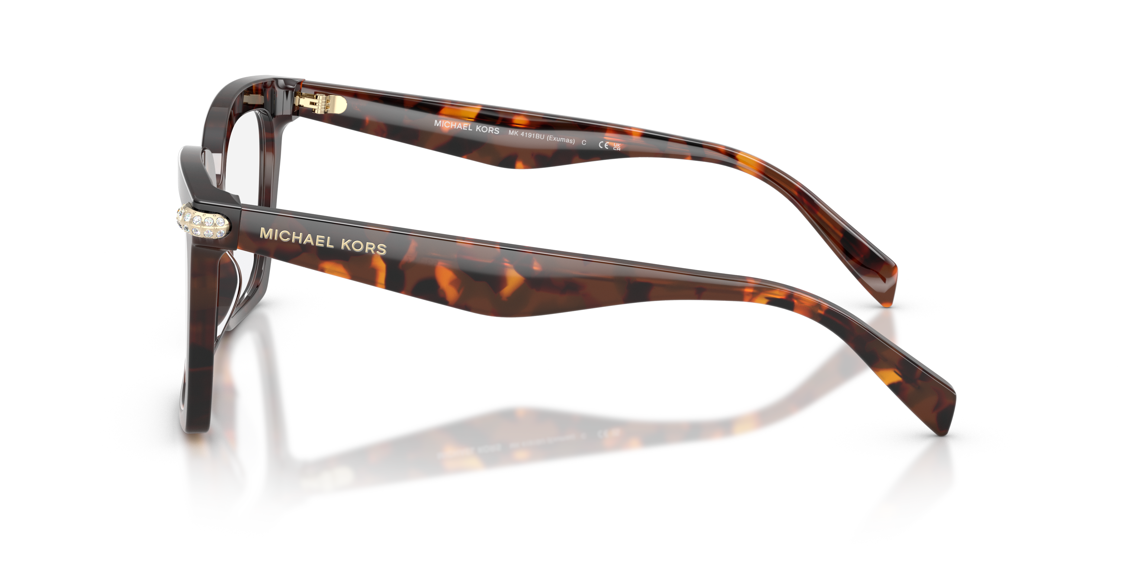 Michael Kors Mujer Michael Kors MK4191BU EXUMAS 4031 Monturas ópticas Acetato Tortuga Transparente Cuadrada Norma