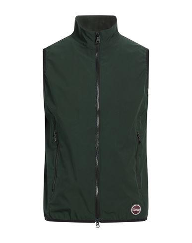 Man Vest Dark green Size 36 Polyester, Elastane
