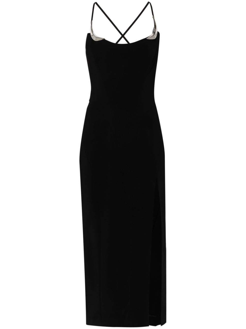 Metallic-details Midi Dress