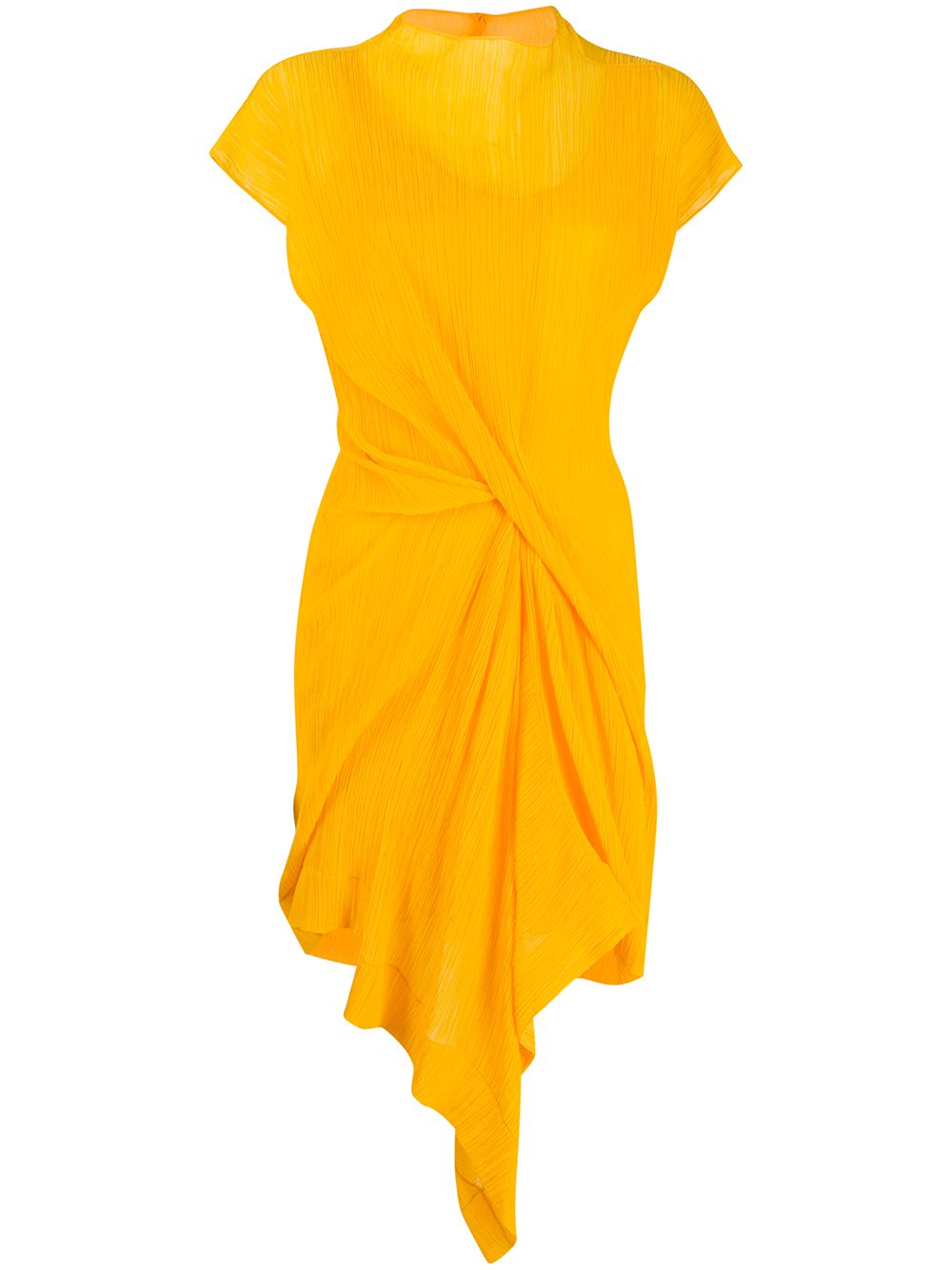 Draped front shift dress - Yellow
