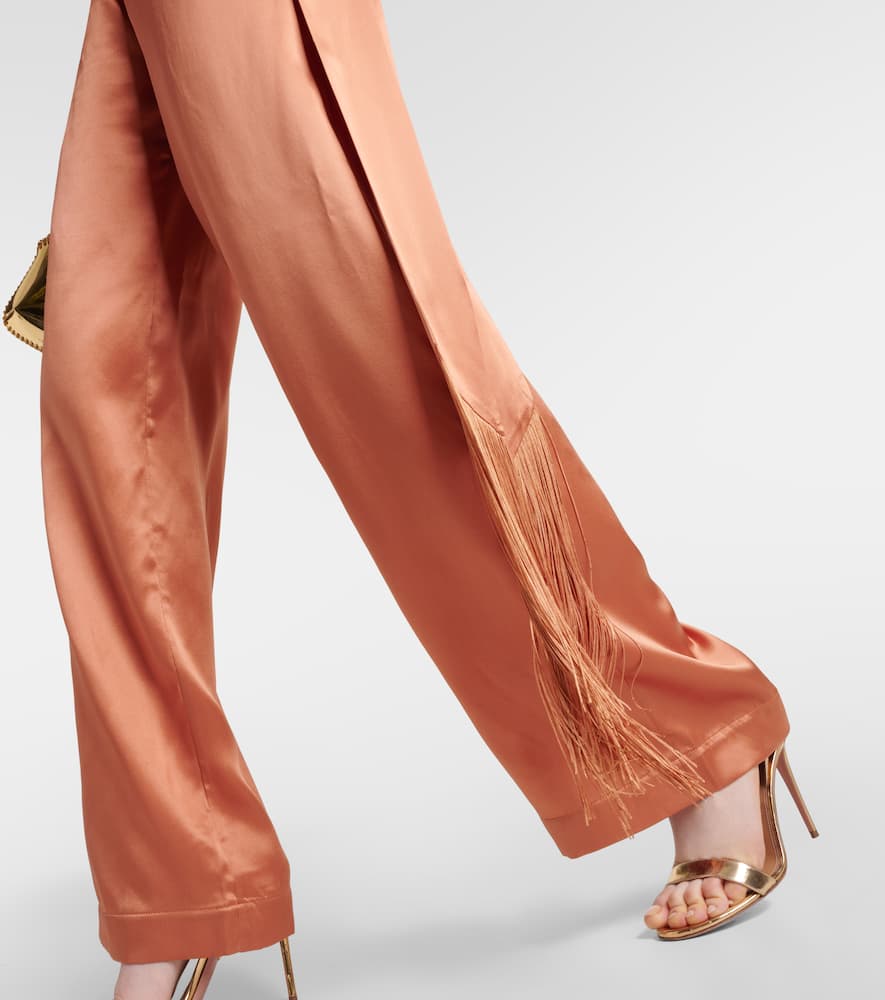Verdi silk satin wide-leg pants
