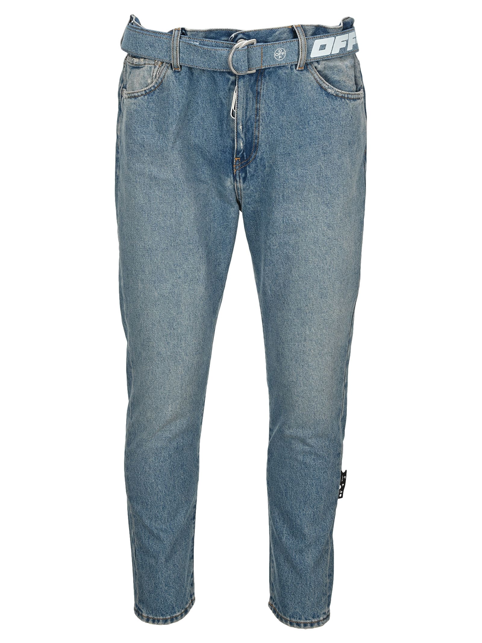 Slim-cut denim jeans