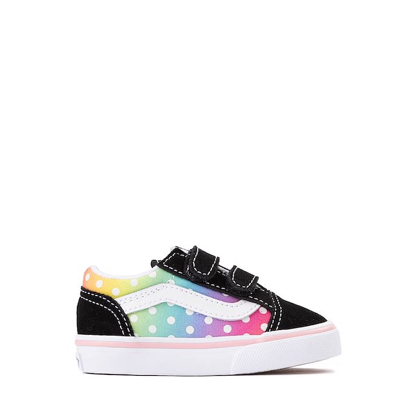 Vans Old Skool V Polka Dots Skate Shoe - Baby / Toddler - Black / Rainbow