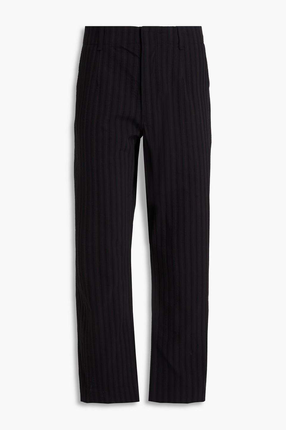 Shift striped cotton and silk-blend jacquard pants - Black - 30
