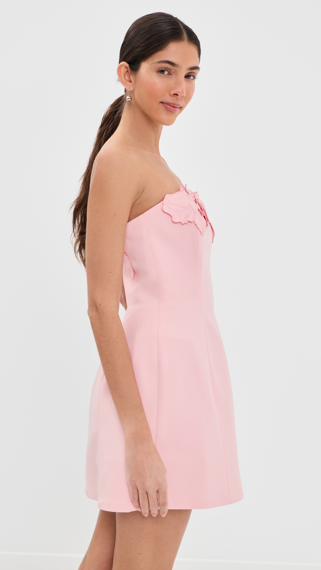 Roselle Applique Bustier Mini Dress Blush Pink