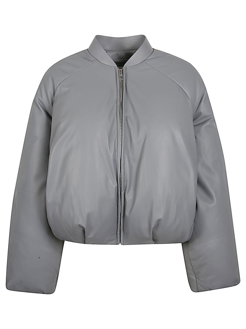 - Leather Padded Bomber Jacket