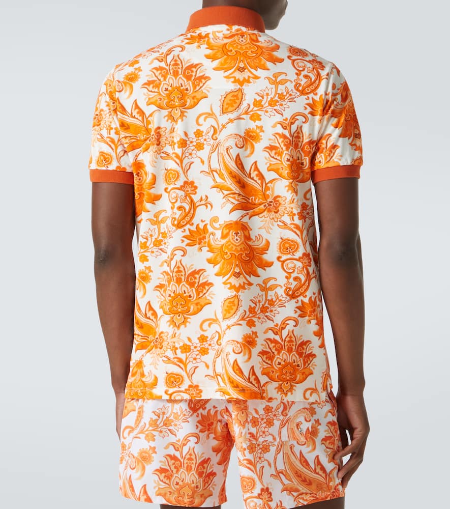 Printed cotton polo shirt