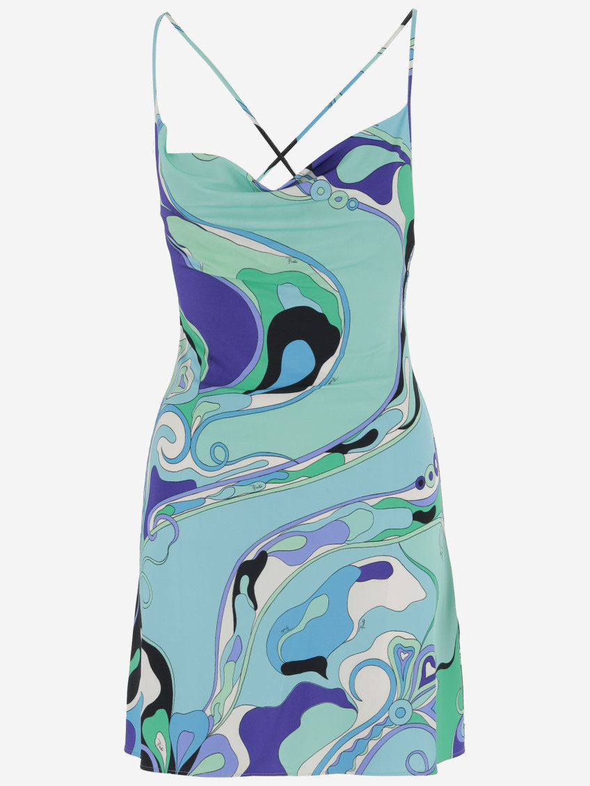 Mini Dress In Orchid Print