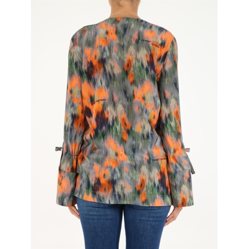 Graphic-print silk blouse - Green