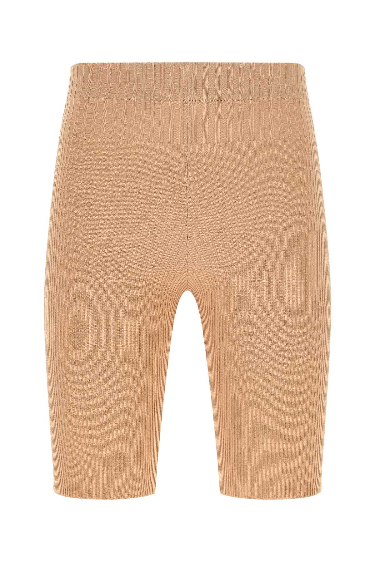 Ribbed Viscose Leggings — Beige