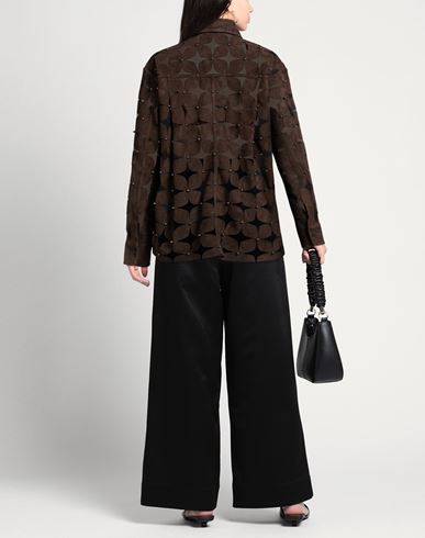 Woman Shirt Chocolate brown Size 6 Leather