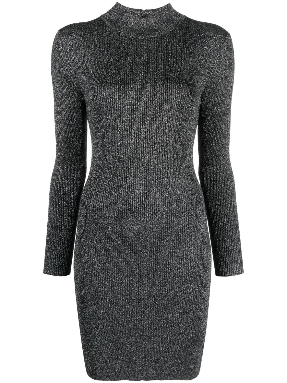 Ribbed-knit lurex dress - Black