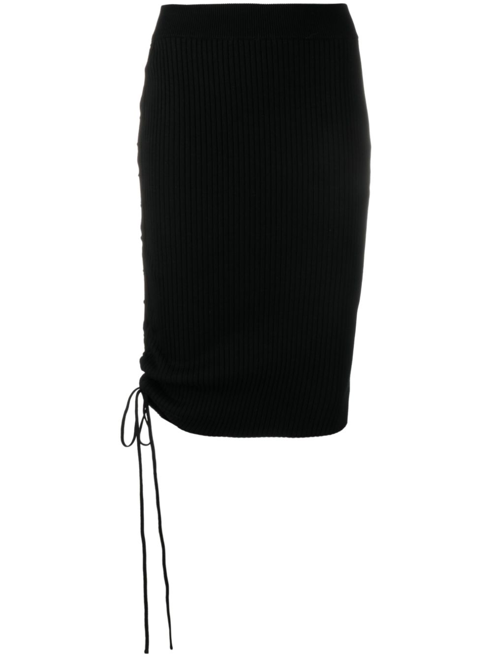 Drawstring-detailed midi skirt - Black