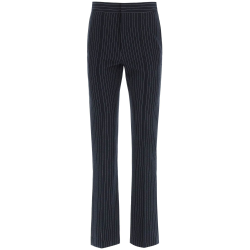 Pinstriped straight-leg trousers